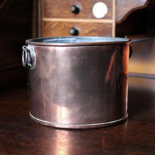 Load image into Gallery viewer, Antique Victorian Copper Jardiniere Planter – Neoclassical Ring Handles – Tinned Interior – c.1880
