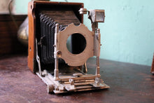 Load image into Gallery viewer, Antique c.1900 Mahogany Folding Plate Camera - Black Bellows - Early Photography Display Piece
