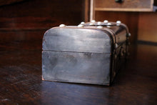 Load image into Gallery viewer, Antique Anglo-Indian Bone Inlaid Jewellery Box - Domed Dark Hardwood Casket - 19th Century
