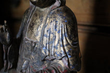 Load image into Gallery viewer, Antique Chinese Carved Wood Guanyin Figure – Gilt Polychrome Bodhisattva – 44cm
