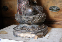 Load image into Gallery viewer, Antique Chinese Carved Wood Guanyin Figure – Gilt Polychrome Bodhisattva – 44cm
