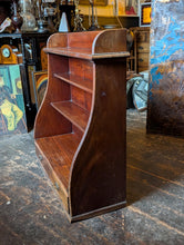 Load image into Gallery viewer, Antique Edwardian Mahogany Open Bookcase – Gallery Top – Shelves &amp; Drawer – c.1900
