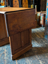 Load image into Gallery viewer, 1930s Oak Student’s Desk – Extending Drop Leaf Writing Desk – Four Drawer Compact Desk
