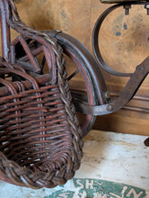 Load image into Gallery viewer, Antique Edwardian Doll Tricycle Rickshaw Toy – Wicker Seat – Folk Art c.1910
