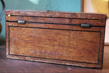 Load image into Gallery viewer, Victorian Mahogany Tea Caddy - Brass Inlay - Twin Lidded Compartments - c.1870
