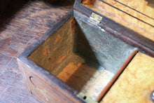 Load image into Gallery viewer, Victorian Mahogany Tea Caddy - Brass Inlay - Twin Lidded Compartments - c.1870
