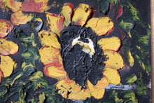 Load image into Gallery viewer, Signed Vintage Original Oil Painting - Large Impasto Sunflowers - Modernist Floral Still Life - Framed
