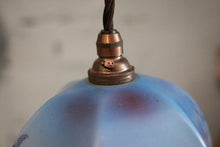 Load image into Gallery viewer, 1930s Art Deco Chinoiserie Hand Painted Glass Pendant Light - Pagoda Landscape Shade
