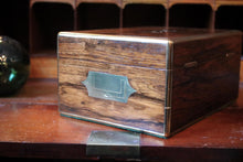 Load image into Gallery viewer, Antique Victorian Brass Bound Wooden Box – 19th Century Travel Box
