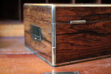 Load image into Gallery viewer, Antique Victorian Brass Bound Wooden Box – 19th Century Travel Box

