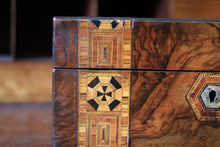 Load image into Gallery viewer, Victorian Tunbridge Ware Burr Walnut Parquetry Box – Mother of Pearl Inlay – c.1860
