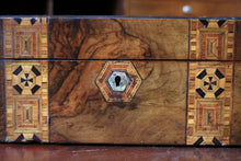 Load image into Gallery viewer, Victorian Tunbridge Ware Burr Walnut Parquetry Box – Mother of Pearl Inlay – c.1860
