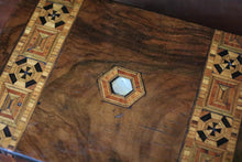 Load image into Gallery viewer, Victorian Tunbridge Ware Burr Walnut Parquetry Box – Mother of Pearl Inlay – c.1860
