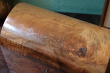 Load image into Gallery viewer, Victorian Figured Walnut Dome Top Tea Caddy – Twin Compartment Antique Caddy With Key
