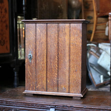 Load image into Gallery viewer, Antique Oak Tabletop Cabinet – Early 20th Century Locking Stationery Cupboard – c.1900
