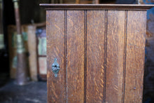 Load image into Gallery viewer, Antique Oak Tabletop Cabinet – Early 20th Century Locking Stationery Cupboard – c.1900
