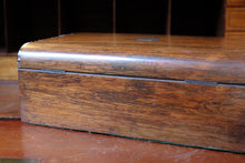 Load image into Gallery viewer, Victorian Coromandel Work Box - Mother Of Pearl &amp; Abalone Inlay - Antique Sewing Jewellery Box - c.1860
