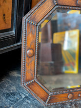 Load image into Gallery viewer, Early 20th Century Oak Bevelled Wall Mirror – Arts &amp; Crafts Geometric Frame – 80.5cm
