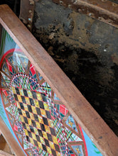 Load image into Gallery viewer, Antique Victorian Reverse Painted Glass Games Board – Chess Draughts – Folk Art c.1900
