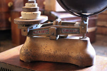Load image into Gallery viewer, Antique W &amp; T Avery Grocers Balance Scales - Birmingham Brass Shop Scales With Weights - C.1900
