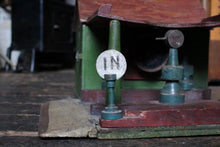Load image into Gallery viewer, Vintage Wooden Toy Petrol Station - Scratch Built Folk Art Garage - Illuminated Sign C.1930s–40s
