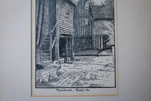 Load image into Gallery viewer, Vintage Etching Of Penshurst Kent – Framed English Architectural Print – c.1940
