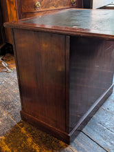 Load image into Gallery viewer, Large Vintage Twin Pedestal Desk – Partners Desk – Green Leather Writing Top – Industrial Office Desk
