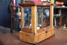 Load image into Gallery viewer, Antique Becker's Sons Analytical Balance - S Parsons Bradford - Cased Laboratory Scales &amp; Weights C.1920
