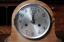 Load image into Gallery viewer, Art Deco Mantel Clock - Oak Case - Mechanical Striking Clock With Gong - C.1930s - Working
