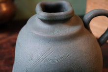 Load image into Gallery viewer, Katō Usuke Japanese Seto Studio Pottery Hanaire Vase - Blue Bronze Glaze - Signed Tomobako
