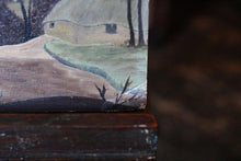 Load image into Gallery viewer, Vintage Naive Landscape Oil Painting - Mountain Village - Folk Art Original C.1970s - 50 x 41cm
