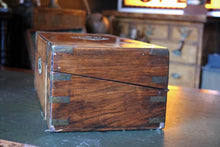 Load image into Gallery viewer, Large Mid-19th Century Burr Walnut Writing Slope – Brass Bound Campaign Lap Desk – c.1840–1860
