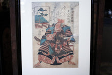 Load image into Gallery viewer, Original Utagawa Yoshitsuya Samurai Woodblock Print - Minamoto no Yoritomo - Edo Period c1843 - Framed
