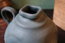 Load image into Gallery viewer, Katō Usuke Japanese Seto Studio Pottery Hanaire Vase - Blue Bronze Glaze - Signed Tomobako
