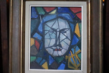 Load image into Gallery viewer, Vintage Mid Century Cubist Portrait Painting - Original Modernist Art - Framed
