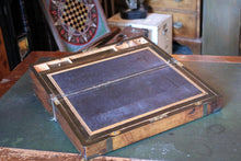 Load image into Gallery viewer, Large Mid-19th Century Burr Walnut Writing Slope – Brass Bound Campaign Lap Desk – c.1840–1860
