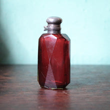 Load image into Gallery viewer, Antique Ruby Glass Scent Bottle 1912 – C C May &amp; Sons Sterling Silver Perfume Bottle Birmingham
