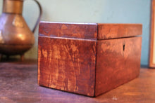 Load image into Gallery viewer, Antique Mahogany Tea Caddy Dated 1844 – Twin Compartment Victorian Presentation Box
