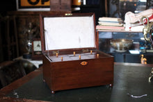 Load image into Gallery viewer, Regency Mahogany Sewing Work Box c.1820 – Georgian Fitted Needlework Jewellery Box

