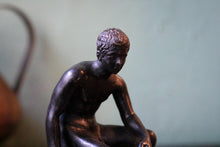 Load image into Gallery viewer, Antique Grand Tour Bronze Resting Hermes Sculpture – Seated Mercury – Marble Base
