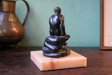 Load image into Gallery viewer, Antique Grand Tour Bronze Resting Hermes Sculpture – Seated Mercury – Marble Base
