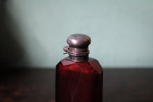 Load image into Gallery viewer, Antique Ruby Glass Scent Bottle 1912 – C C May &amp; Sons Sterling Silver Perfume Bottle Birmingham

