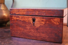 Load image into Gallery viewer, Antique Mahogany Tea Caddy Dated 1844 – Twin Compartment Victorian Presentation Box
