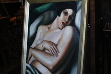 Load image into Gallery viewer, Vintage Oil Painting After Tamara de Lempicka – The Dream 1927 – Art Deco Reclining Nude – 57 x 47 cm
