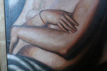 Load image into Gallery viewer, Vintage Oil Painting After Tamara de Lempicka – The Dream 1927 – Art Deco Reclining Nude – 57 x 47 cm
