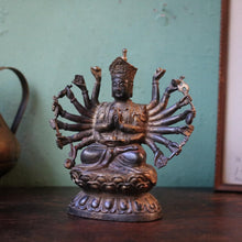 Load image into Gallery viewer, Antique Tibetan Bronze Cundi Bodhisattva - 18 Armed Zhunti Guanyin - Buddhist Figure - 18cm
