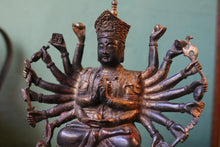 Load image into Gallery viewer, Antique Tibetan Bronze Cundi Bodhisattva - 18 Armed Zhunti Guanyin - Buddhist Figure - 18cm
