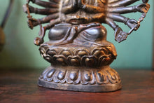 Load image into Gallery viewer, Antique Tibetan Bronze Cundi Bodhisattva - 18 Armed Zhunti Guanyin - Buddhist Figure - 18cm
