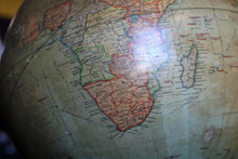Load image into Gallery viewer, Antique 1920s Geographia 12 Inch Terrestrial Globe - 1925 British World Globe - Ebonised Wooden Stand
