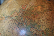 Load image into Gallery viewer, Antique 1920s Geographia 12 Inch Terrestrial Globe - 1925 British World Globe - Ebonised Wooden Stand
